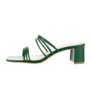 Reformation Green Leather Mules (NWOT, Size 9)